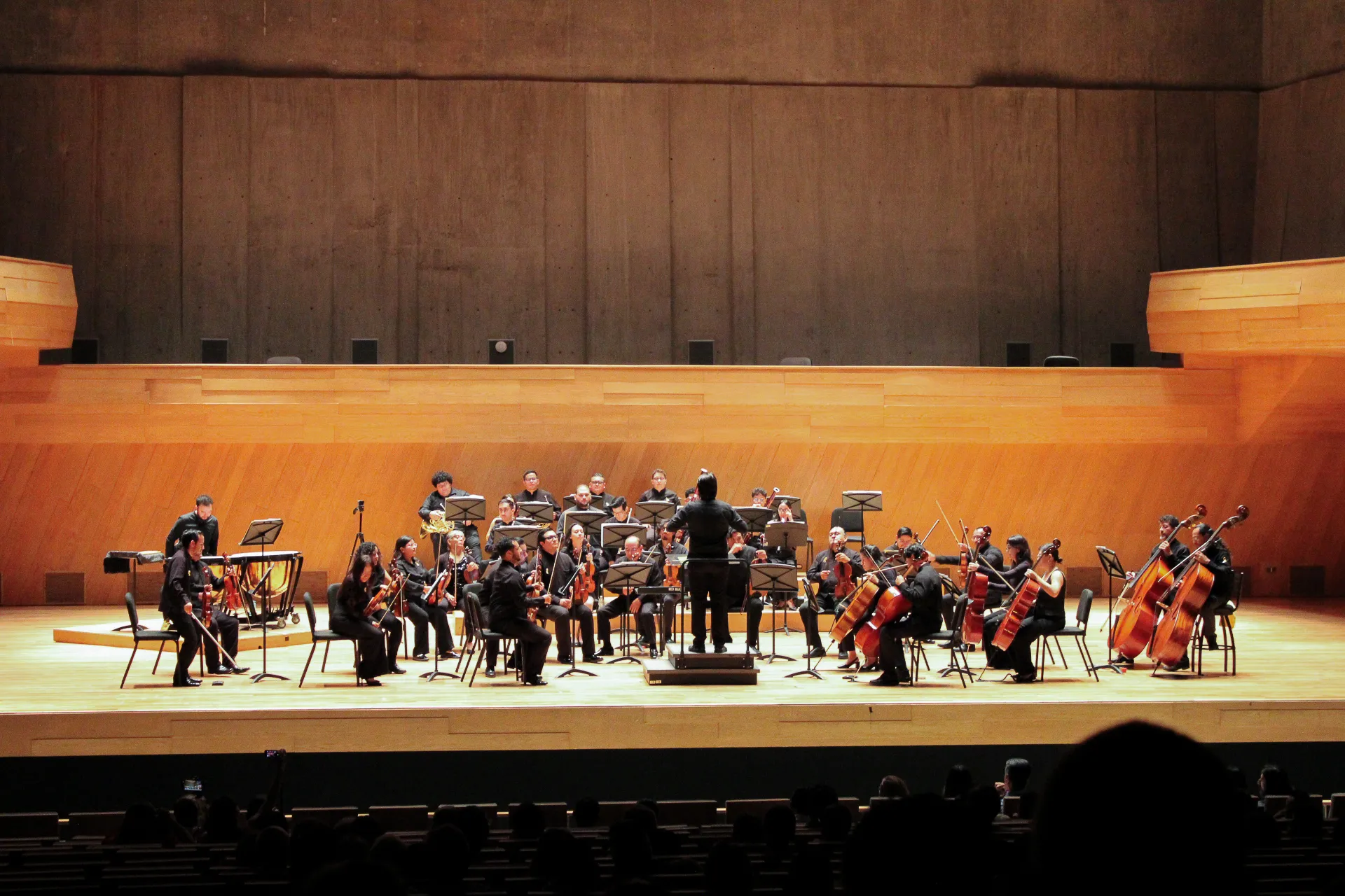 La orquesta en el escenario de la Sala de Conciertos Foro Boca